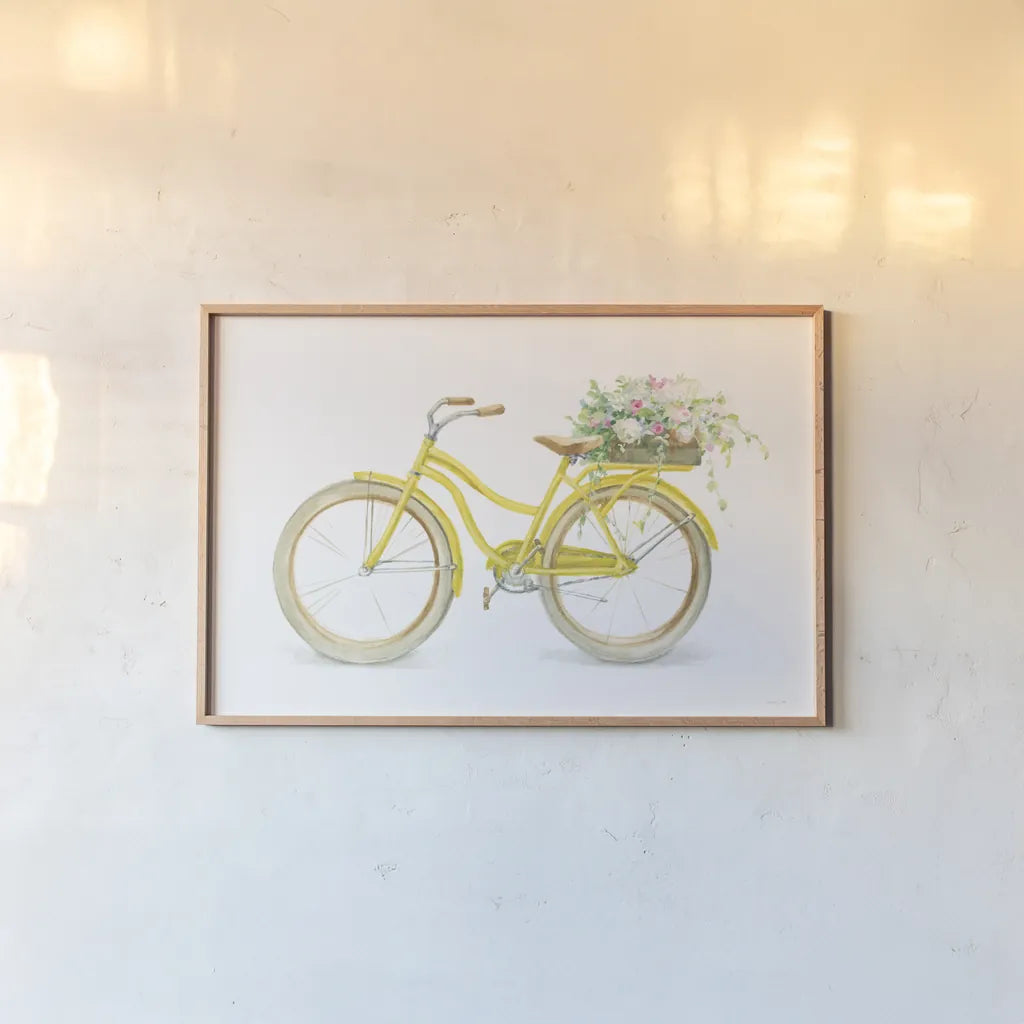 Floursack Home II on White by Danhui Nai. shown as a paper print in a natural frame. Available as a archival giclee rolled canvas, fine art paper, or poster print. SKU 56551i.