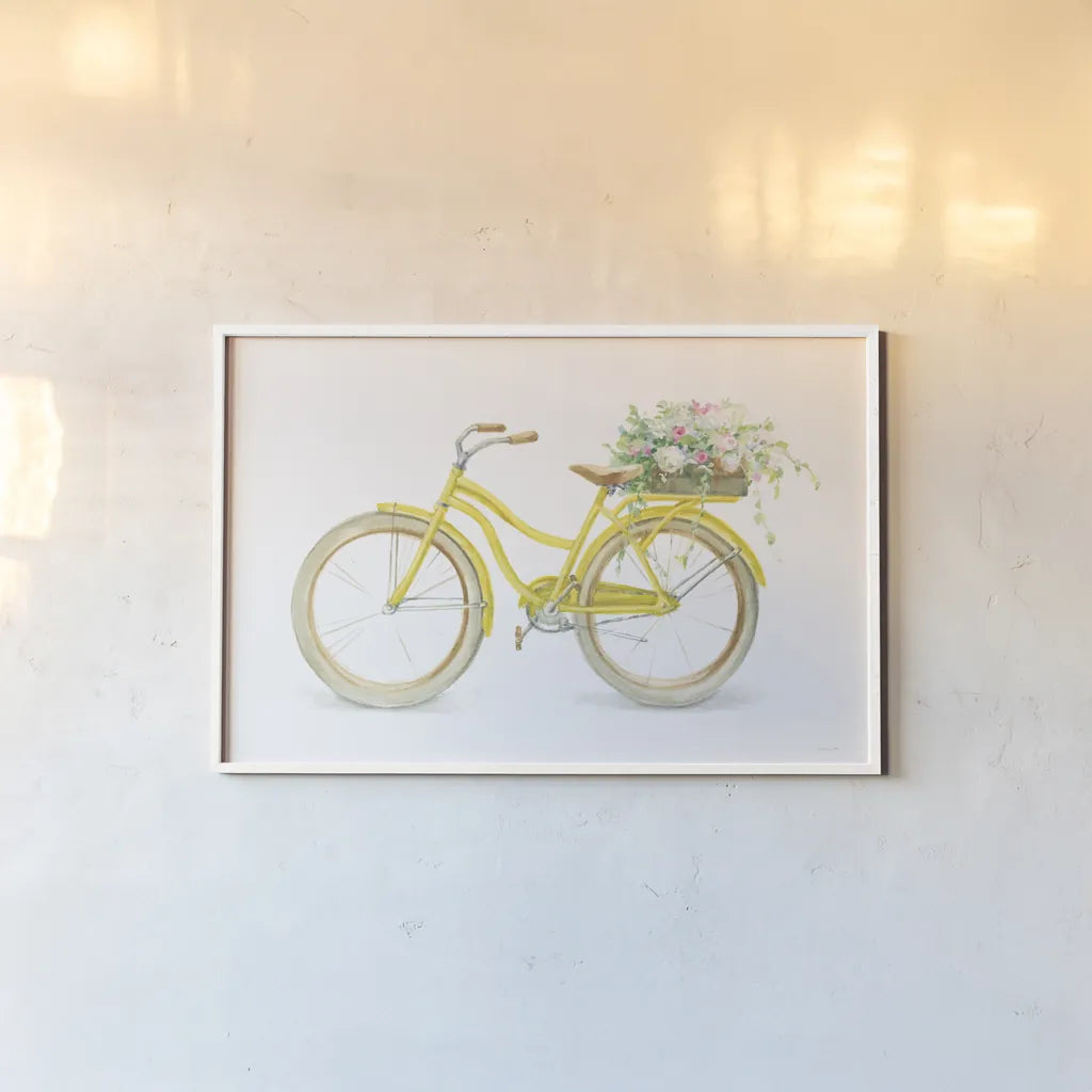 Floursack Home II on White by Danhui Nai. shown as a paper print in a white frame. Available as a archival giclee rolled canvas, fine art paper, or poster print. SKU 56551i.