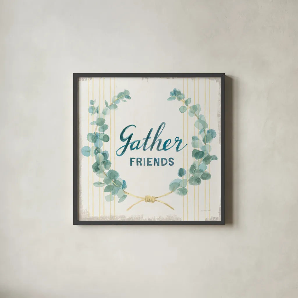 Floursack Home IX by Danhui Nai. Shown in a sleek black glass frame for a contemporary gallery look. Available as an archival giclee rolled canvas, fine art paper, or poster print. SKU 56548a.