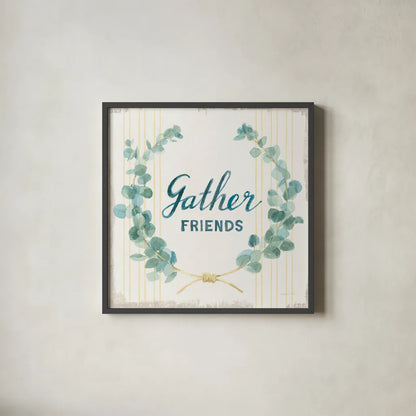 Floursack Home IX by Danhui Nai. Shown in a sleek black glass frame for a contemporary gallery look. Available as an archival giclee rolled canvas, fine art paper, or poster print. SKU 56548a.