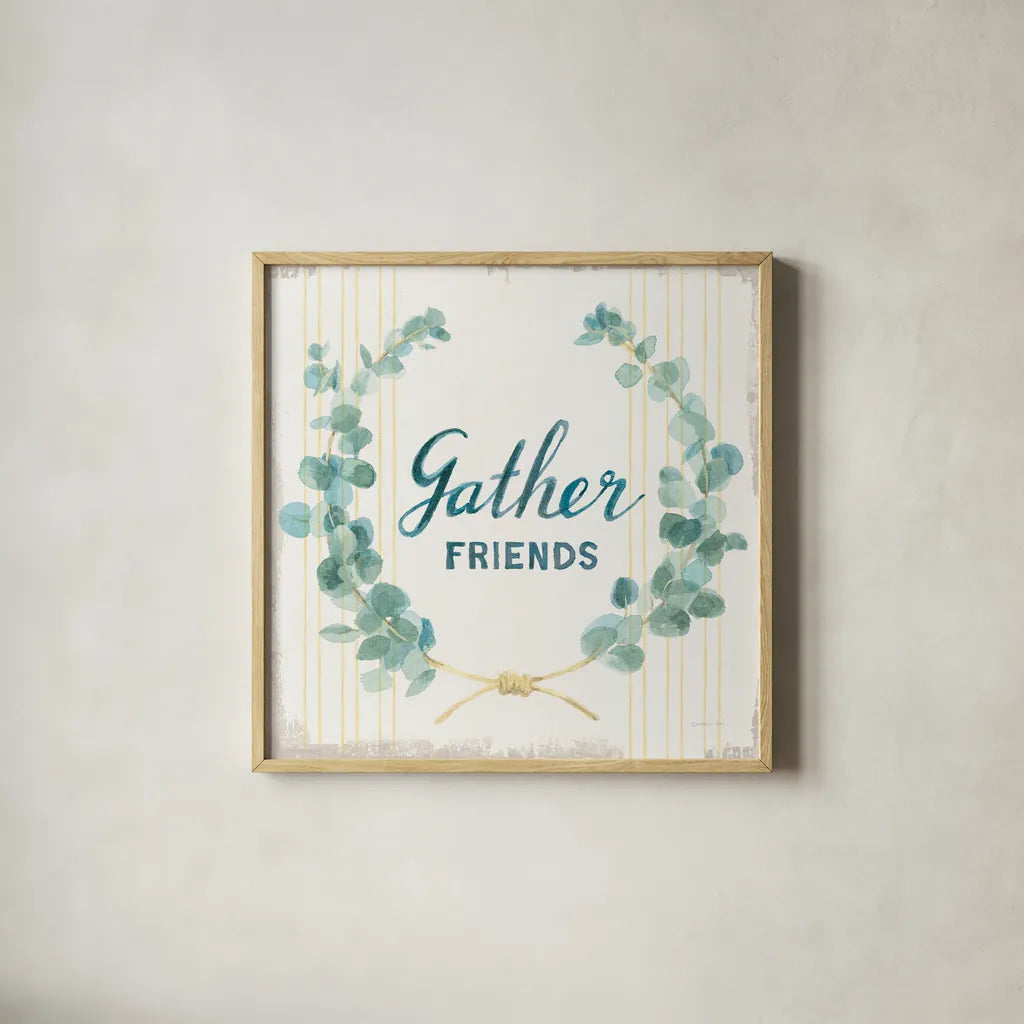 Floursack Home IX by Danhui Nai. Shown in a natural wood glass frame for a timeless modern aesthetic. Available as an archival giclee rolled canvas, fine art paper, or poster print. SKU 56548a.