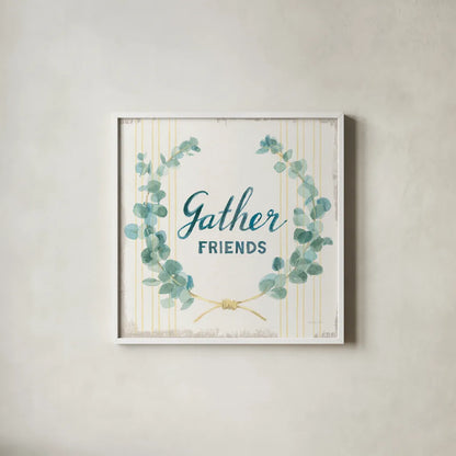 Floursack Home IX by Danhui Nai. Shown in a crisp white glass frame for a clean and minimalist style. Available as an archival giclee rolled canvas, fine art paper, or poster print. SKU 56548a.