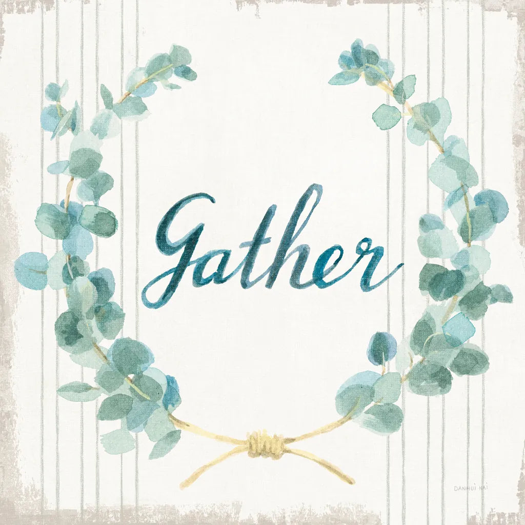 Floursack Home IX Gather Sage by Danhui Nai. SKU 63067a. Archival Giclee Fine art print for wall decor.