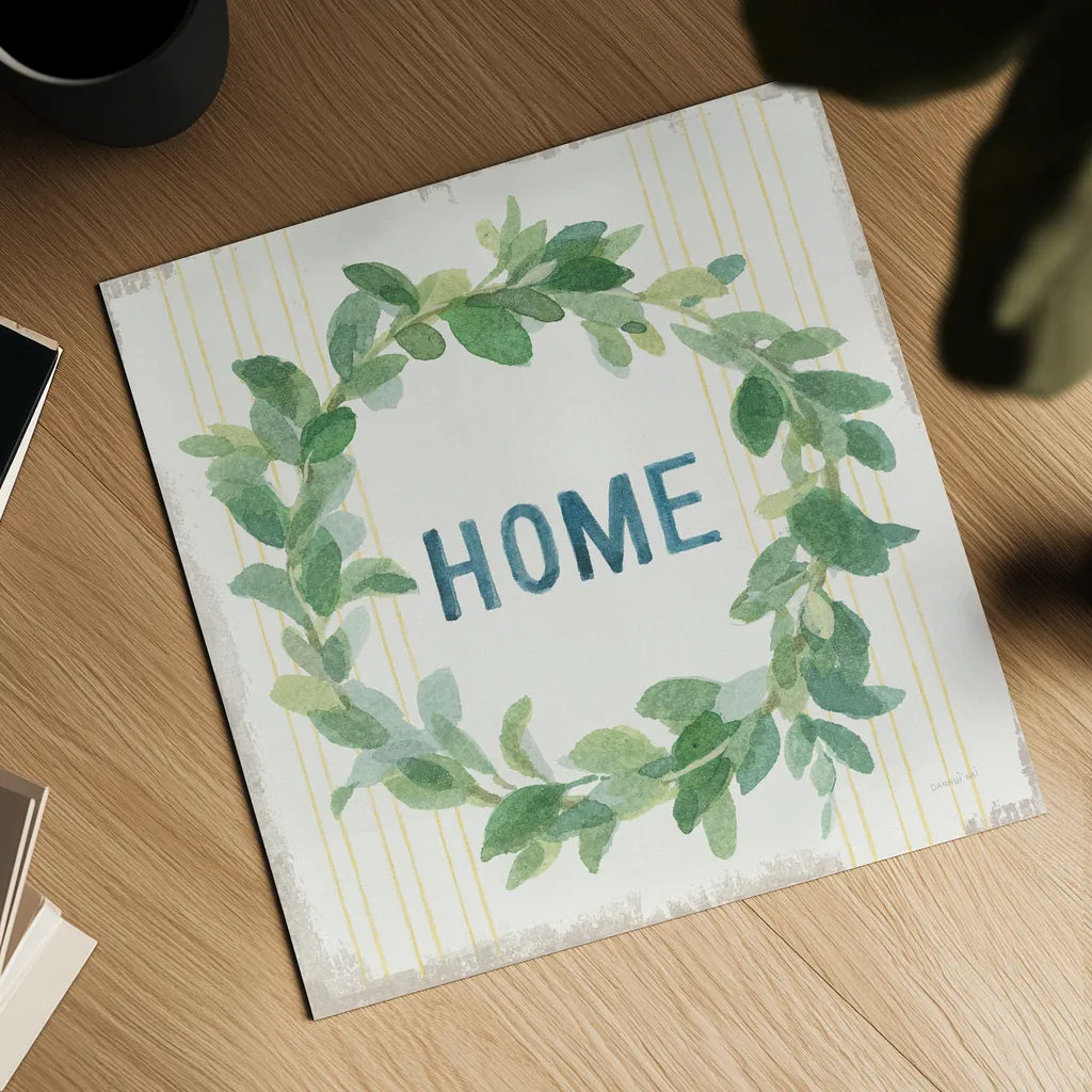 Floursack Home VII by Danhui Nai. Shown as a detailed flat fine art print, highlighting archival giclee quality. Available as an archival giclee rolled canvas, fine art paper, or poster print. SKU 56546a.