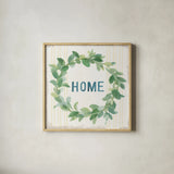 Floursack Home VII by Danhui Nai. Shown in a natural wood glass frame for a timeless modern aesthetic. Available as an archival giclee rolled canvas, fine art paper, or poster print. SKU 56546a.