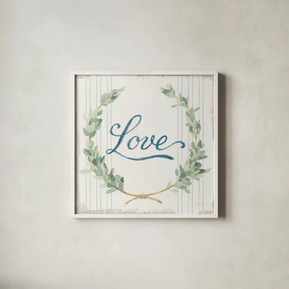 Floursack Home VIII Sage by Danhui Nai. Shown in a crisp white glass frame for a clean and minimalist style. Available as an archival giclee rolled canvas, fine art paper, or poster print. SKU 63066a.