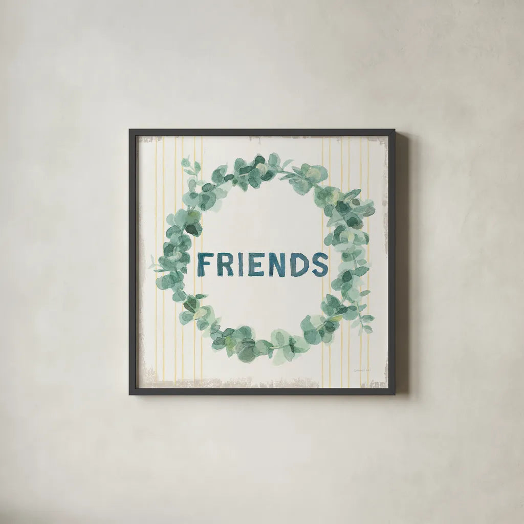 Floursack Home X by Danhui Nai. Shown in a sleek black glass frame for a contemporary gallery look. Available as an archival giclee rolled canvas, fine art paper, or poster print. SKU 56549a.