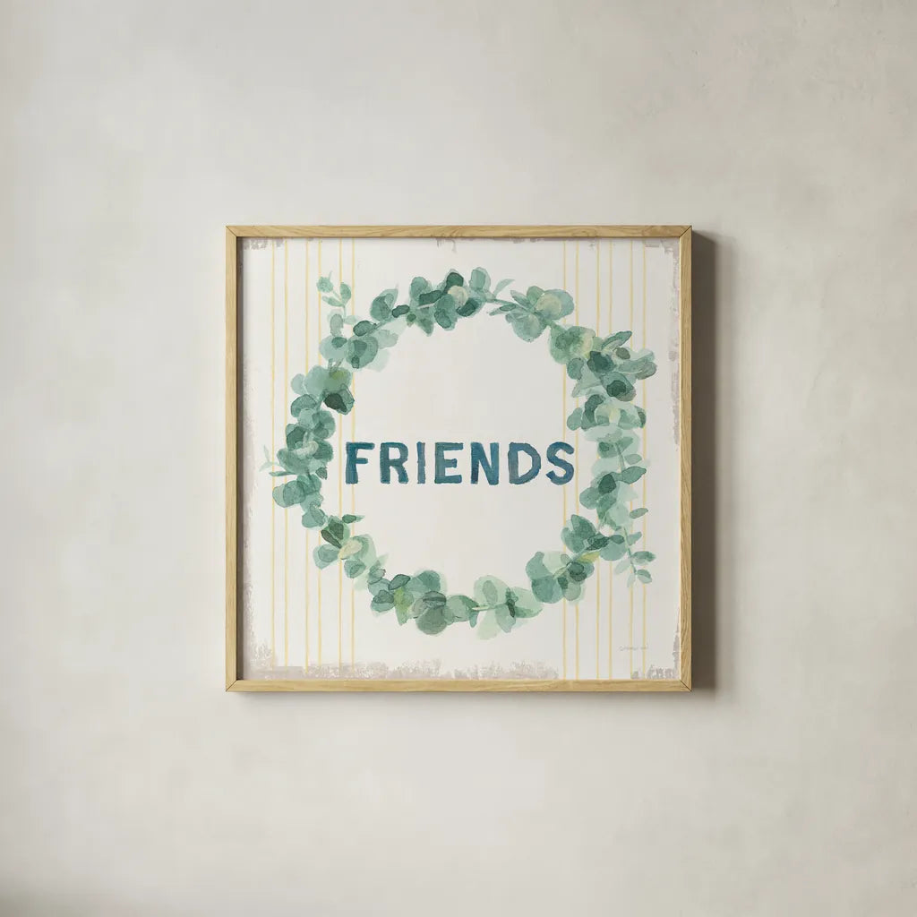 Floursack Home X by Danhui Nai. Shown in a natural wood glass frame for a timeless modern aesthetic. Available as an archival giclee rolled canvas, fine art paper, or poster print. SKU 56549a.