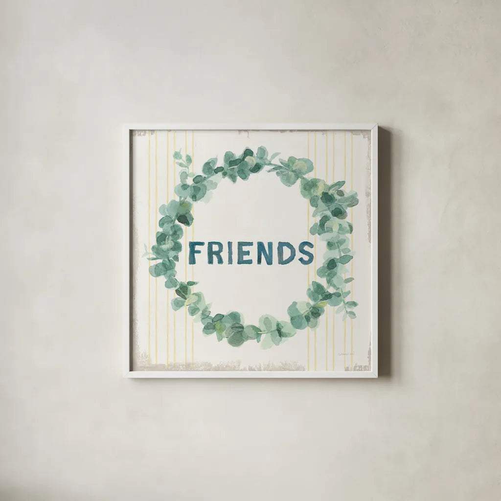 Floursack Home X by Danhui Nai. Shown in a crisp white glass frame for a clean and minimalist style. Available as an archival giclee rolled canvas, fine art paper, or poster print. SKU 56549a.