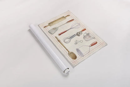 Floursack Kitchen IX by Danhui Nai. shown as a rolled paper print. Available as archival giclee rolled canvas, fine art paper, or poster print. SKU 53291i.