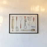 Floursack Kitchen IX by Danhui Nai. shown as a paper print in a black flame. Available as a archival giclee rolled canvas, fine art paper, or poster print. SKU 53291i.