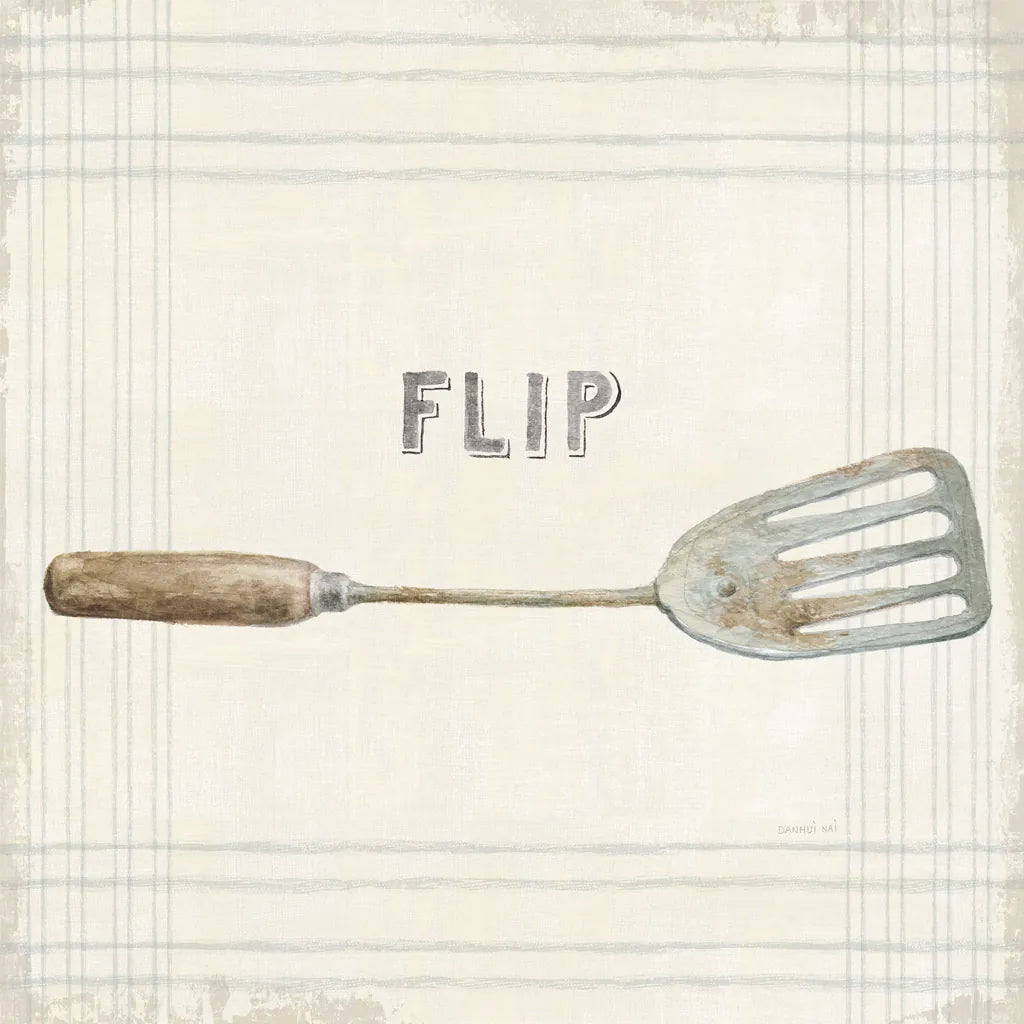 Floursack Kitchen Sign I Neutral Sq by Danhui Nai. SKU 53379a. Archival Giclee Fine art print for wall decor.