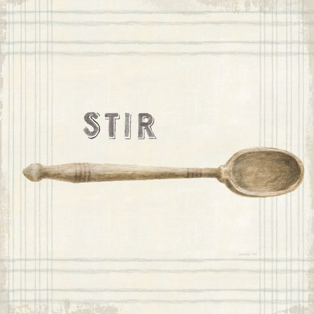 Floursack Kitchen Sign III Neutral Sq by Danhui Nai. SKU 53381a. Archival Giclee Fine art print for wall decor.