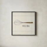 Floursack Kitchen Sign IV Neutral Sq by Danhui Nai. Shown in a sleek black glass frame for a contemporary gallery look. Available as an archival giclee rolled canvas, fine art paper, or poster print. SKU 53382a.
