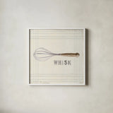 Floursack Kitchen Sign IV Neutral Sq by Danhui Nai. Shown in a crisp white glass frame for a clean and minimalist style. Available as an archival giclee rolled canvas, fine art paper, or poster print. SKU 53382a.