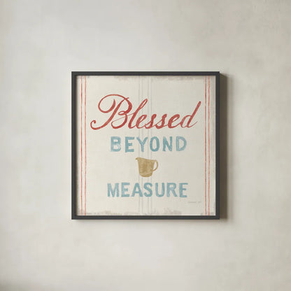 Floursack Kitchen VI Bold by Danhui Nai. Shown in a sleek black glass frame for a contemporary gallery look. Available as an archival giclee rolled canvas, fine art paper, or poster print. SKU 53267a.