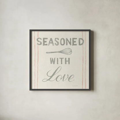 Floursack Kitchen VII by Danhui Nai. Shown in a sleek black glass frame for a contemporary gallery look. Available as an archival giclee rolled canvas, fine art paper, or poster print. SKU 43498a.