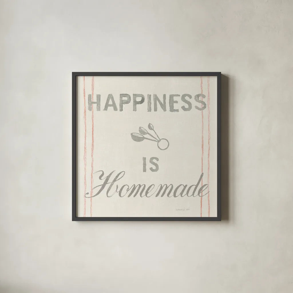 Floursack Kitchen VIII by Danhui Nai. Shown in a sleek black glass frame for a contemporary gallery look. Available as an archival giclee rolled canvas, fine art paper, or poster print. SKU 43499a.