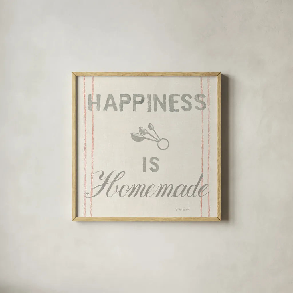 Floursack Kitchen VIII by Danhui Nai. Shown in a natural wood glass frame for a timeless modern aesthetic. Available as an archival giclee rolled canvas, fine art paper, or poster print. SKU 43499a.