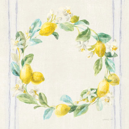 Floursack Lemons V Navy by Danhui Nai. SKU 46398a. Archival Giclee Fine art print for wall decor.