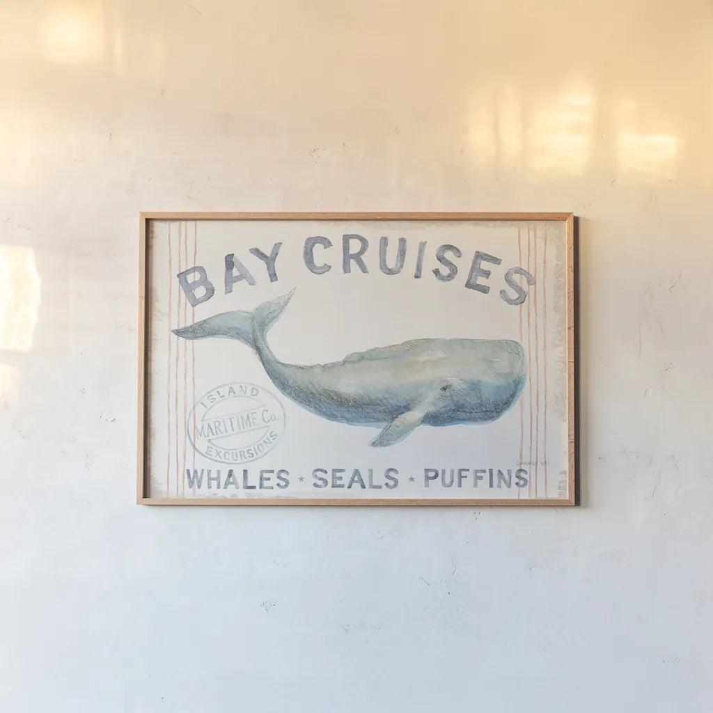 Floursack Nautical I by Danhui Nai. shown as a paper print in a natural frame. Available as a archival giclee rolled canvas, fine art paper, or poster print. SKU 50938i.