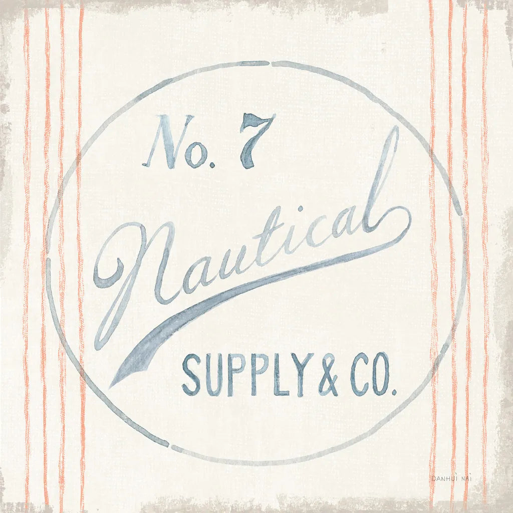 Floursack Nautical IX by Danhui Nai. SKU 50946a. Archival Giclee Fine art print for wall decor.