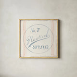 Floursack Nautical IX by Danhui Nai. Shown in a natural wood glass frame for a timeless modern aesthetic. Available as an archival giclee rolled canvas, fine art paper, or poster print. SKU 50946a.