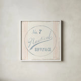 Floursack Nautical IX by Danhui Nai. Shown in a crisp white glass frame for a clean and minimalist style. Available as an archival giclee rolled canvas, fine art paper, or poster print. SKU 50946a.