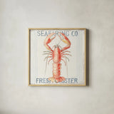 Floursack Nautical Square II by Danhui Nai. Shown in a natural wood glass frame for a timeless modern aesthetic. Available as an archival giclee rolled canvas, fine art paper, or poster print. SKU 61349a.