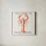 Floursack Nautical Square II by Danhui Nai. Shown in a crisp white glass frame for a clean and minimalist style. Available as an archival giclee rolled canvas, fine art paper, or poster print. SKU 61349a.