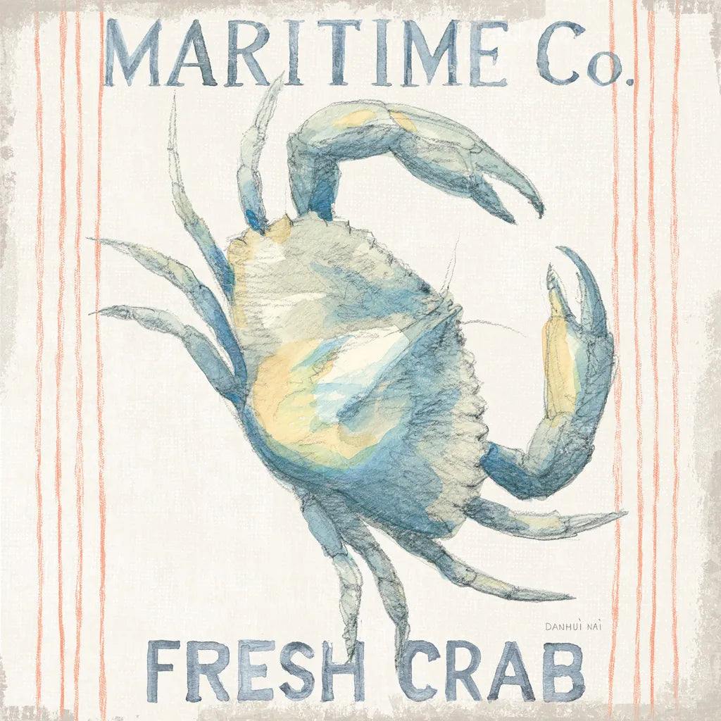 Floursack Nautical Square III by Danhui Nai. SKU 61350a. Archival Giclee Fine art print for wall decor.