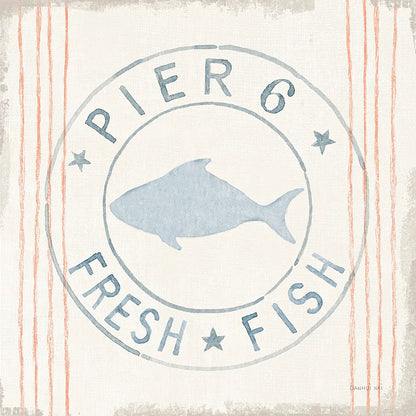 Floursack Nautical VIII Fish by Danhui Nai. SKU 55267a. Archival Giclee Fine art print for wall decor.