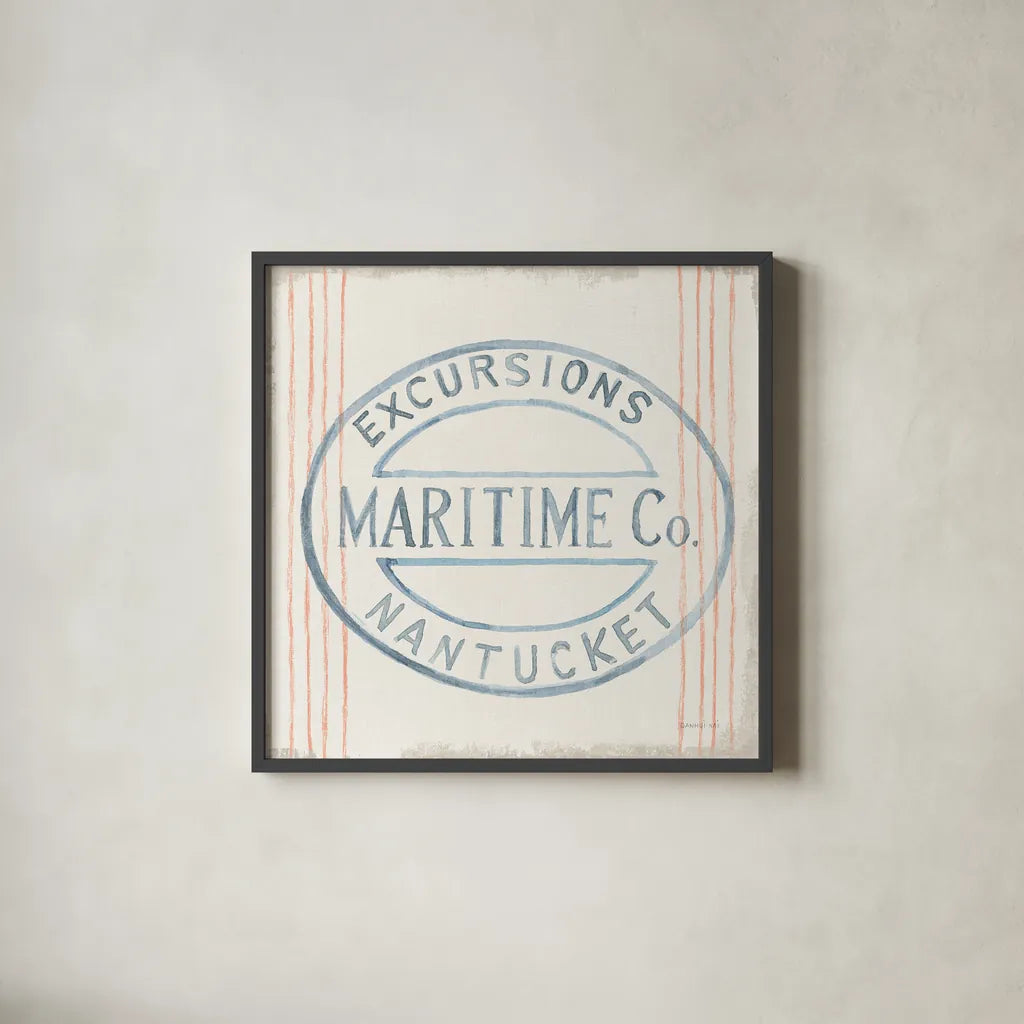 Floursack Nautical X by Danhui Nai. Shown in a sleek black glass frame for a contemporary gallery look. Available as an archival giclee rolled canvas, fine art paper, or poster print. SKU 50947a.