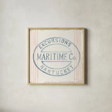 Floursack Nautical X by Danhui Nai. Shown in a natural wood glass frame for a timeless modern aesthetic. Available as an archival giclee rolled canvas, fine art paper, or poster print. SKU 50947a.