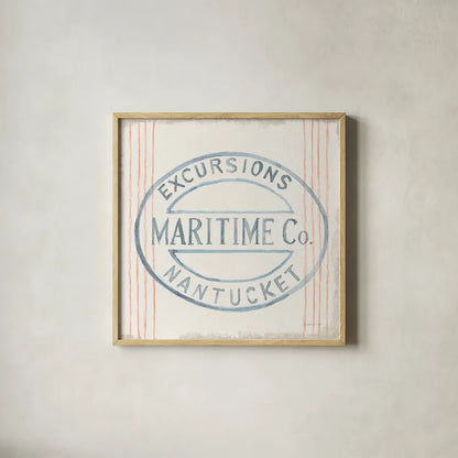 Floursack Nautical X by Danhui Nai. Shown in a natural wood glass frame for a timeless modern aesthetic. Available as an archival giclee rolled canvas, fine art paper, or poster print. SKU 50947a.