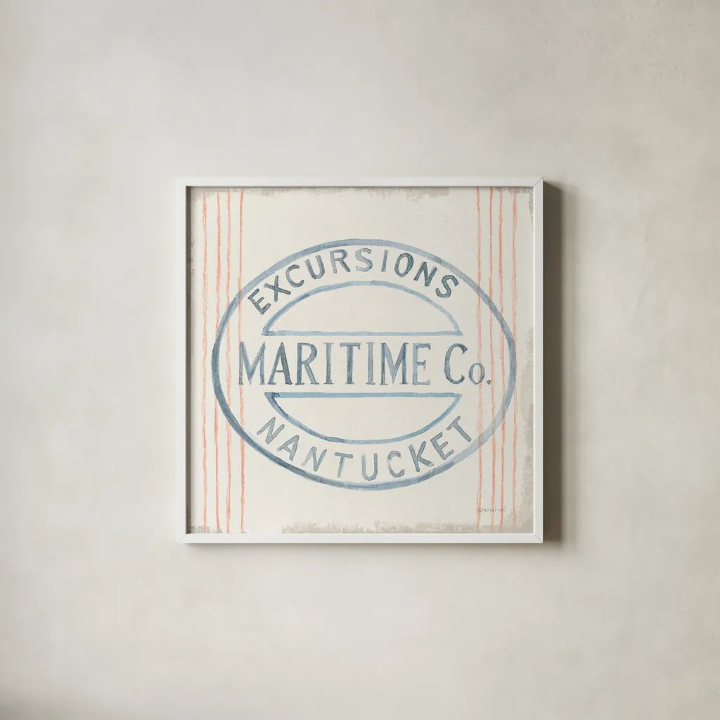 Floursack Nautical X by Danhui Nai. Shown in a crisp white glass frame for a clean and minimalist style. Available as an archival giclee rolled canvas, fine art paper, or poster print. SKU 50947a.