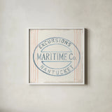Floursack Nautical X by Danhui Nai. Shown in a crisp white glass frame for a clean and minimalist style. Available as an archival giclee rolled canvas, fine art paper, or poster print. SKU 50947a.