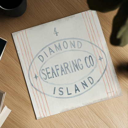 Floursack Nautical XI by Danhui Nai. Shown as a detailed flat fine art print, highlighting archival giclee quality. Available as an archival giclee rolled canvas, fine art paper, or poster print. SKU 50948a.