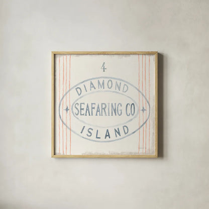 Floursack Nautical XI by Danhui Nai. Shown in a natural wood glass frame for a timeless modern aesthetic. Available as an archival giclee rolled canvas, fine art paper, or poster print. SKU 50948a.