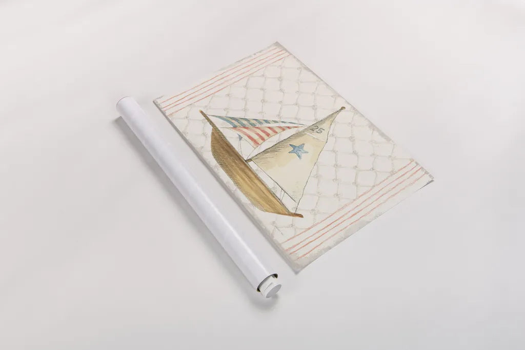 Floursack Nautical XII by Danhui Nai. shown as a rolled paper print. Available as archival giclee rolled canvas, fine art paper, or poster print. SKU 52822i.