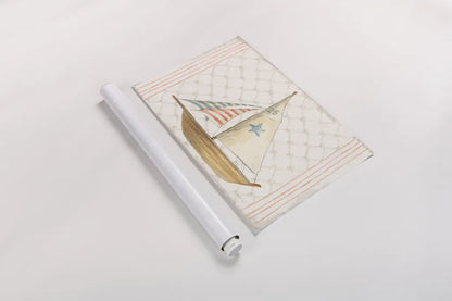 Floursack Nautical XII by Danhui Nai. shown as a rolled paper print. Available as archival giclee rolled canvas, fine art paper, or poster print. SKU 52822i.