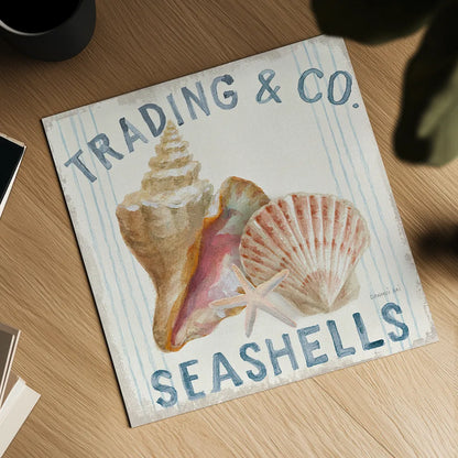 Floursack Nautical XIV Sq by Danhui Nai. Shown as a detailed flat fine art print, highlighting archival giclee quality. Available as an archival giclee rolled canvas, fine art paper, or poster print. SKU 55271a.