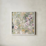 Flower Shower Light by Danhui Nai. Shown in a crisp white glass frame for a clean and minimalist style. Available as an archival giclee rolled canvas, fine art paper, or poster print. SKU 82347a.