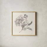 Flower Sketches I by Danhui Nai. Shown in a natural wood glass frame for a timeless modern aesthetic. Available as an archival giclee rolled canvas, fine art paper, or poster print. SKU 48396a.