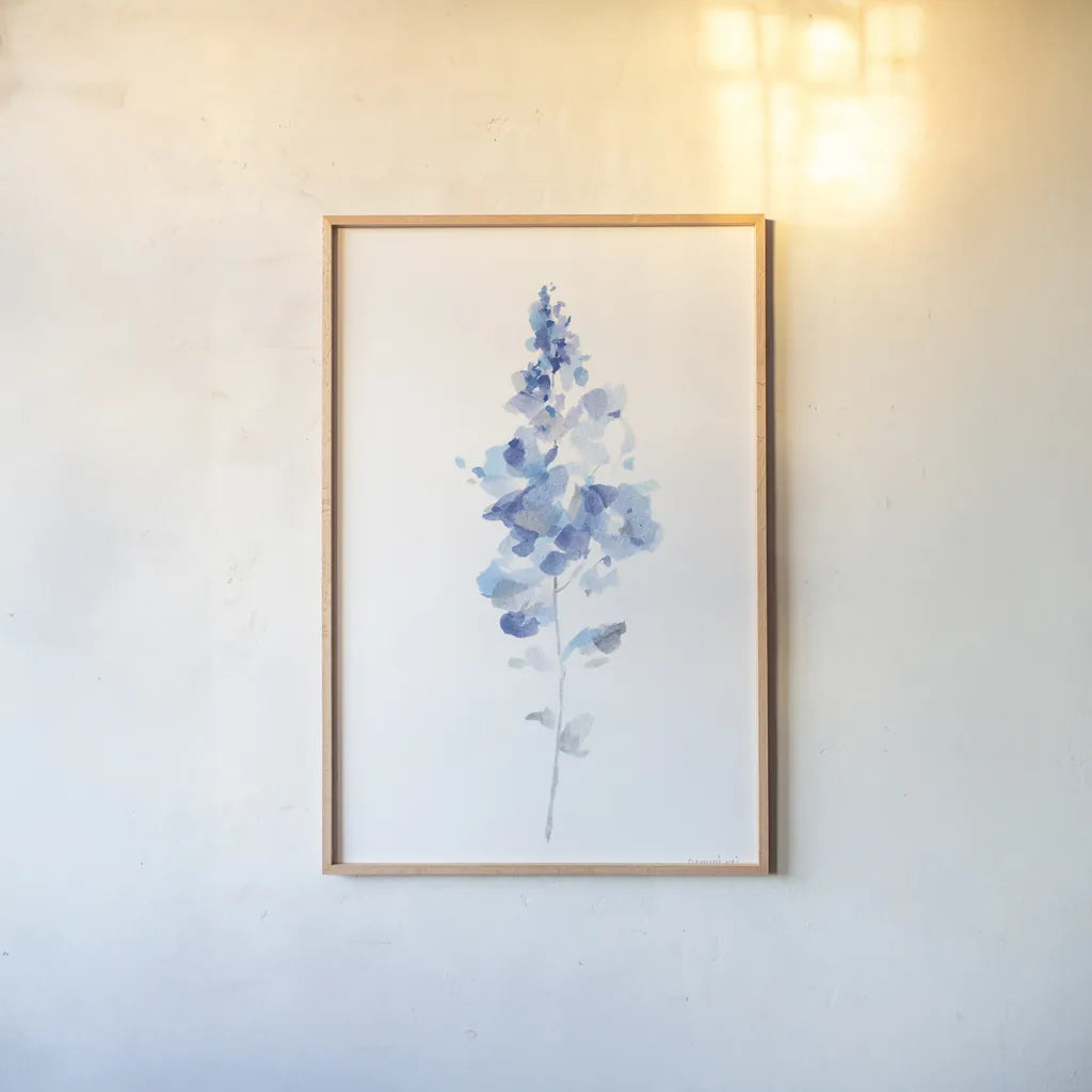 Flower Study I by Danhui Nai. shown as a paper print in a natural frame. Available as a archival giclee rolled canvas, fine art paper, or poster print. SKU 68348h.