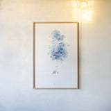 Flower Study II by Danhui Nai. shown as a paper print in a natural frame. Available as a archival giclee rolled canvas, fine art paper, or poster print. SKU 68349h.