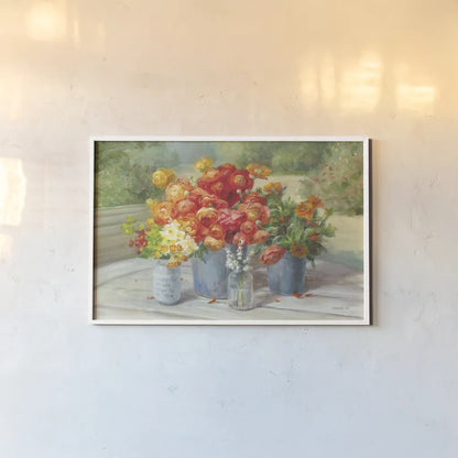 Flowers from the Garden by Danhui Nai. shown as a paper print in a white frame. Available as a archival giclee rolled canvas, fine art paper, or poster print. SKU 93164i.