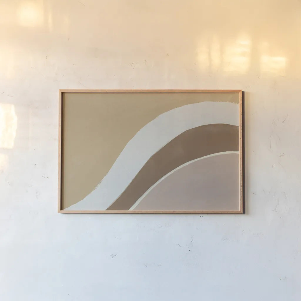 Flowing II Neutral Crop by Danhui Nai. shown as a paper print in a natural frame. Available as a archival giclee rolled canvas, fine art paper, or poster print. SKU 75820i.