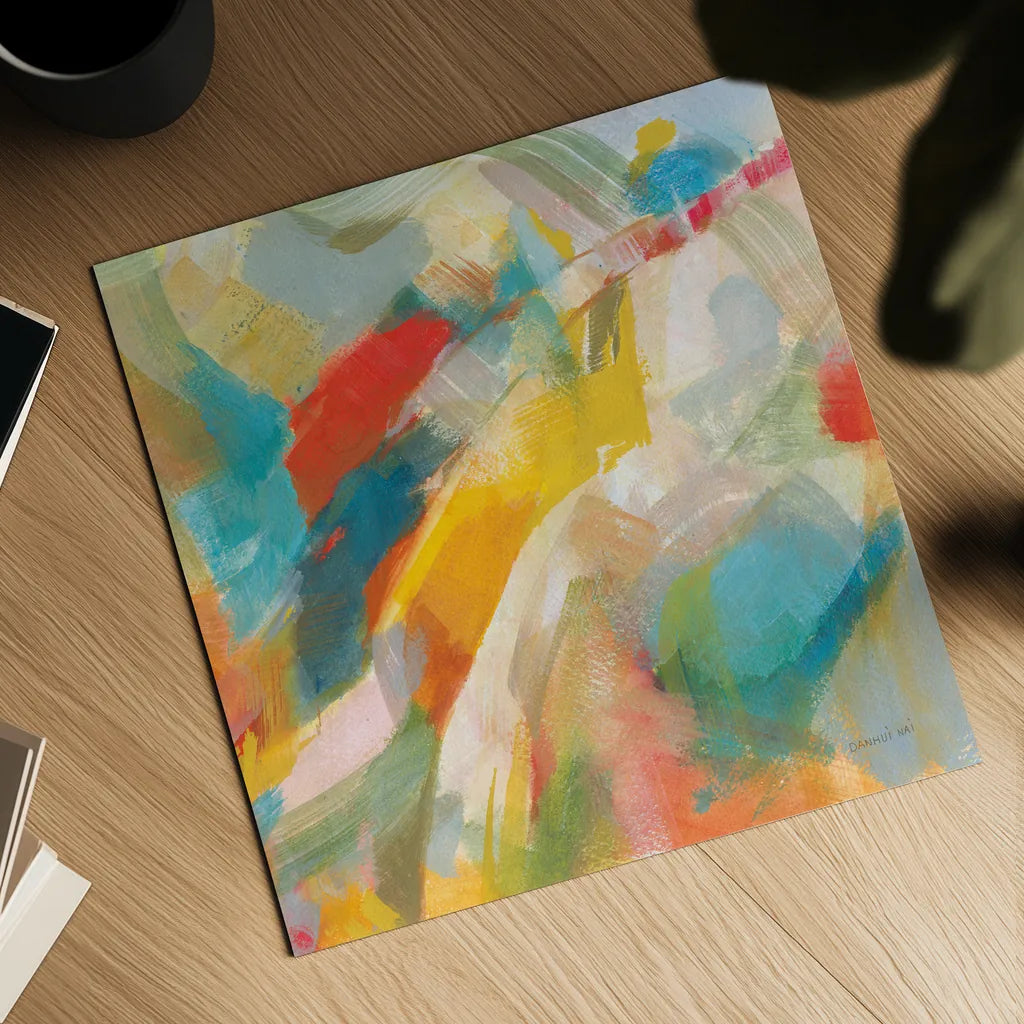 Folds of Color Bright Crop by Danhui Nai. Shown as a detailed flat fine art print, highlighting archival giclee quality. Available as an archival giclee rolled canvas, fine art paper, or poster print. SKU 75089a.