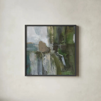 Forest Feel I by Danhui Nai. Shown in a sleek black glass frame for a contemporary gallery look. Available as an archival giclee rolled canvas, fine art paper, or poster print. SKU 81743a.